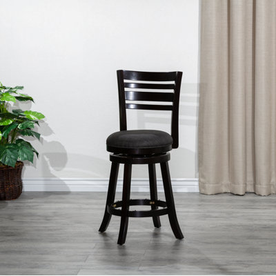 30" Bar Height Slat Back Swivel Stool