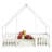 WoodNest House-Shaped Floor Bed with Guardrails-115684342-115684343