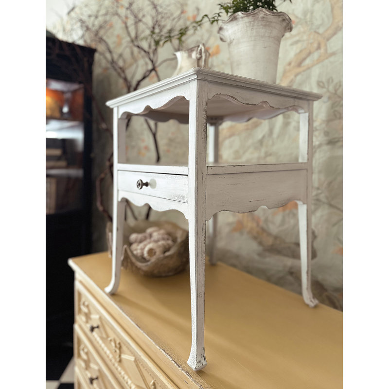 End Table With Storage, Magnolia White