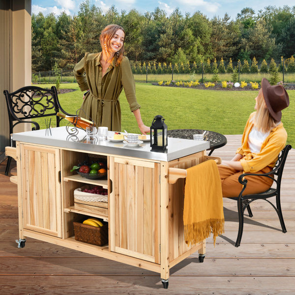 Lark Manor Aisma Solid Wood Bar Cart & Reviews 