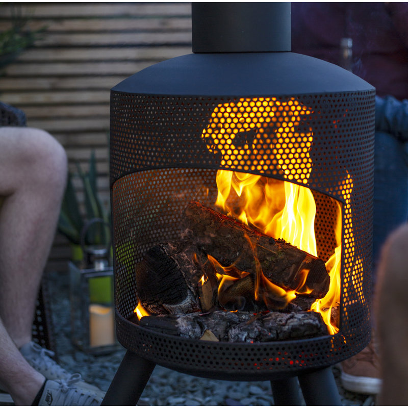 La Hacienda Santana Chimenea Fireplace Firepit Perforated Steel Garden Heater
