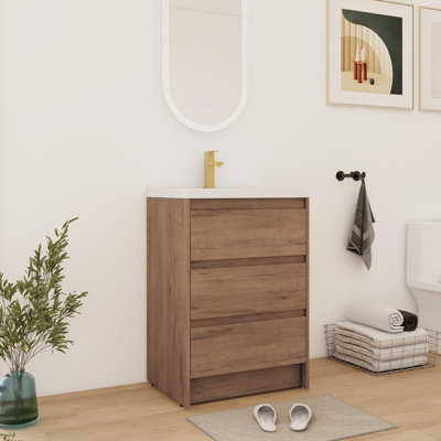 24'' Single Bathroom Vanity With Resin Top