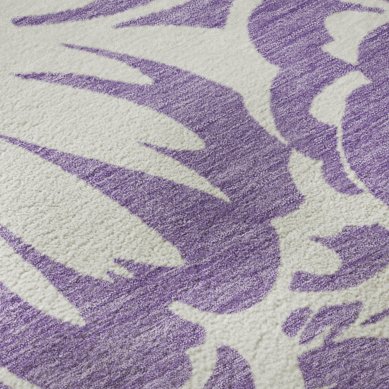 Premium Machine Washable Cerrito AMF551 Purple Rug, Rectangle 5' x 7'6"