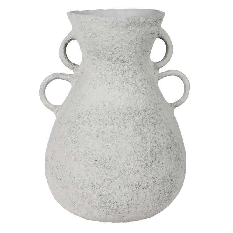 Corsica Vase With Double Handle, Sm, White