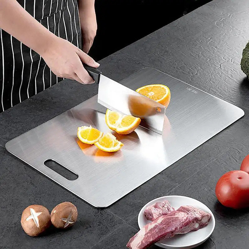Planche à découper en alliage de titane - Durable, multifonctionnelle et facile à nettoyer, 15,35 po x 11,02 po