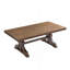 Table de salle à manger 78,74 po en bois d'hévéa rectangulaire pour 6 à 8 personnes avec base à tréteaux en bois