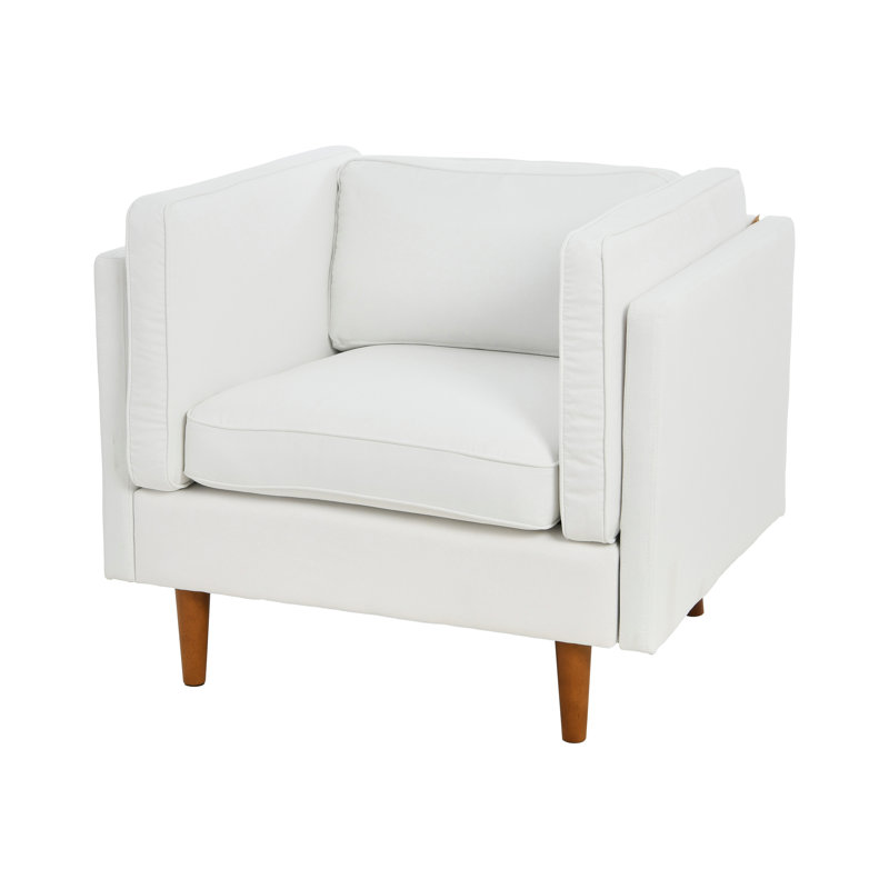 Atley High Sided Armchair, White Fabric