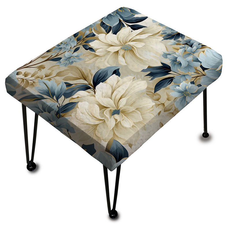 Contemporary Flourish Victorian Pattern III - Floral Rectangle Ottoman