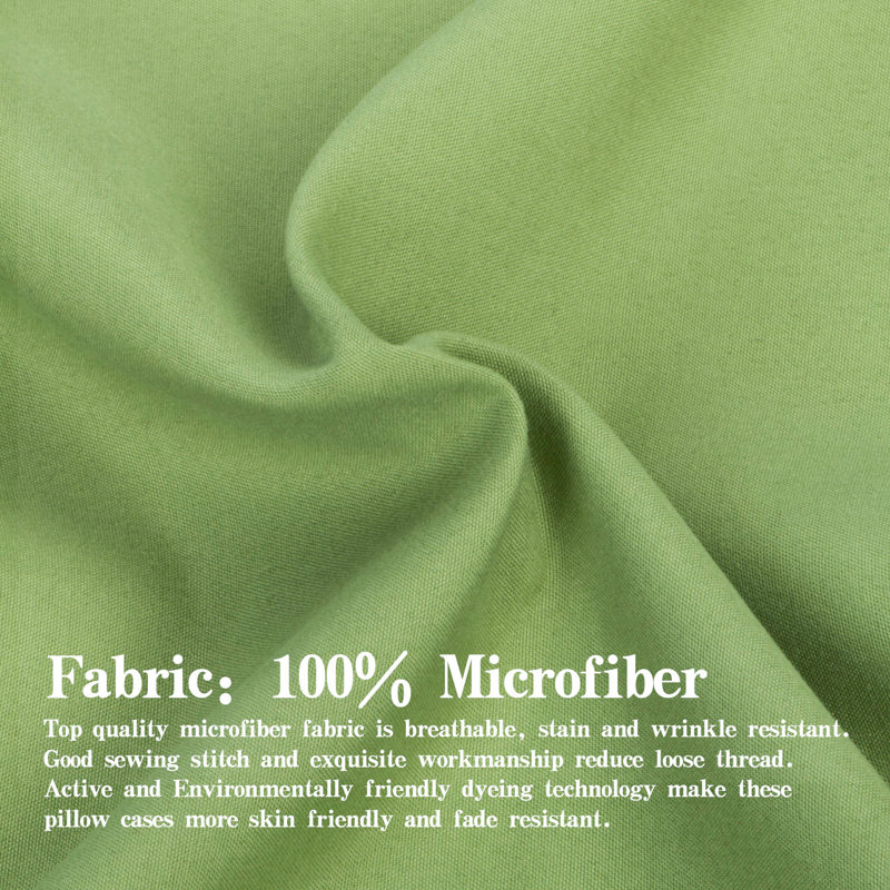 Drap plat seulement, drap de dessus en microfibre brossée 1800 - NTBAY, Vert sauge, Drap plat de taille très grand