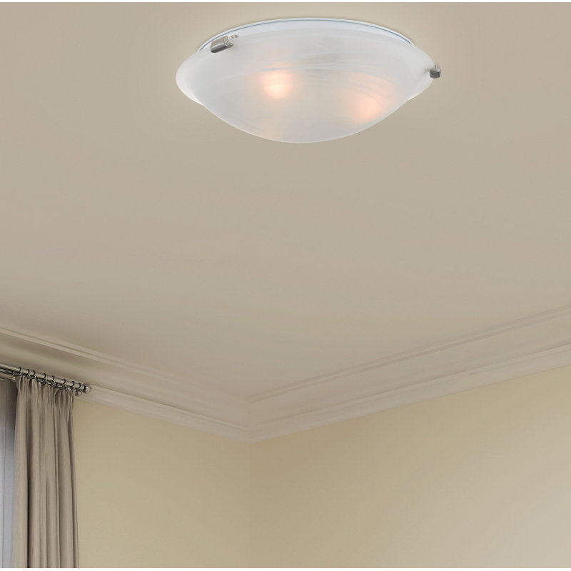 Rabideau Glass Flush Mount, 5.5" H x 20.5" W x 20.5" D, Brushed Nickel
