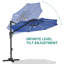 Parasol de terrasse solaire décalé 10 pi à DEL, porte-à-faux rotatif à 360 ° avec inclinaison facile et base croisée-650202358