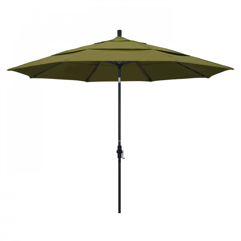 Parasol de marché Broadmeade octogonal Sunbrella, Palmier - Pacifica, Pierre noire