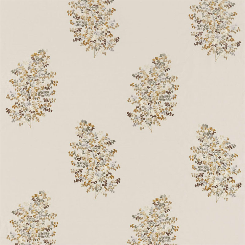 Wendell Embroidery Fabric, Honey/Gray