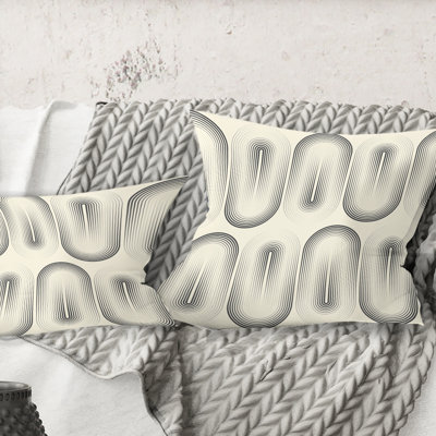 Curved Minimal Ornament I Pillow