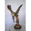 Statue aigle en action à la recherche de l'océan, proie en bronze 21 po x 18 po x H 35 po