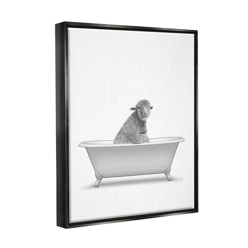 «Farmhouse Sheep In Bathaign» par Annalisa Latella, impression, Cadre flottant noir de jais, L 25 po x H 31 po x P 1,7 po