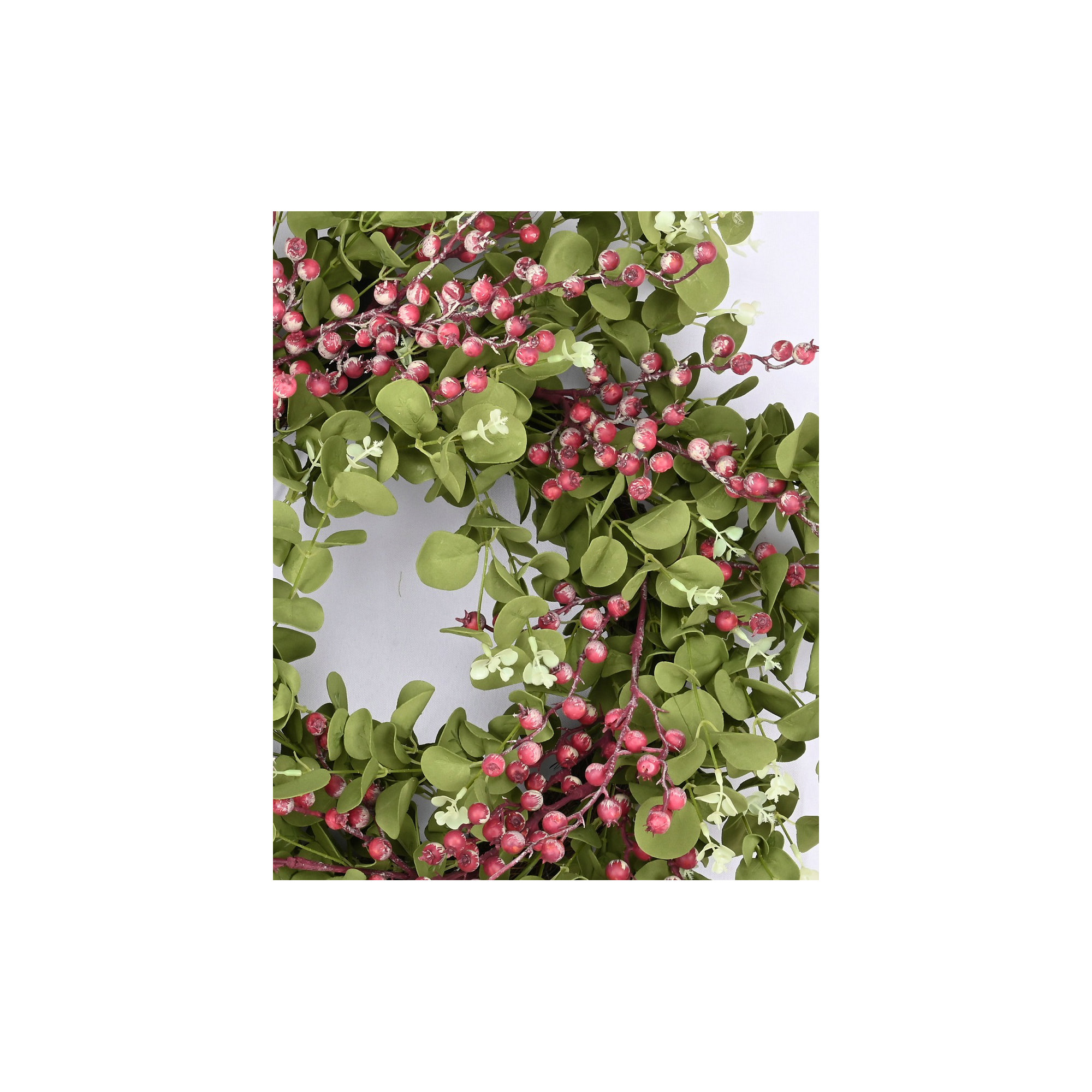 24" Handcrafted Faux Eucalyptus Berry Wreath for Front Door, Purple/Green