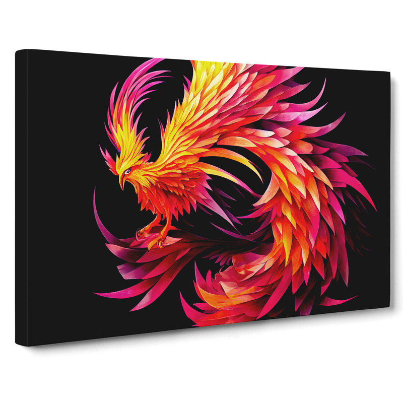 Unreal Phoenix Bird Abstract - Wrapped Canvas, 50cm H x 76cm W x 3cm D