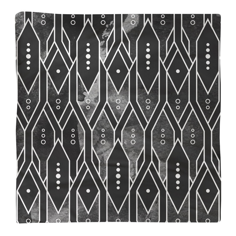 Mcguigan Polyester Geometric Square Napkin, Black, Polyester, 10" H x 10" W x 0.1" D