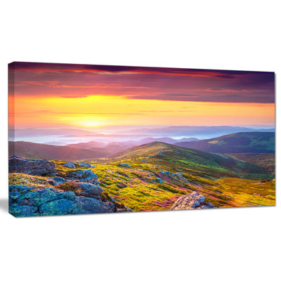 «Rhododendron Flowers in Colorful Hills», impression sur toile tendue