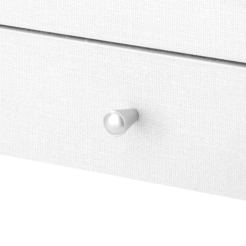 Claudette End Table, White, White
