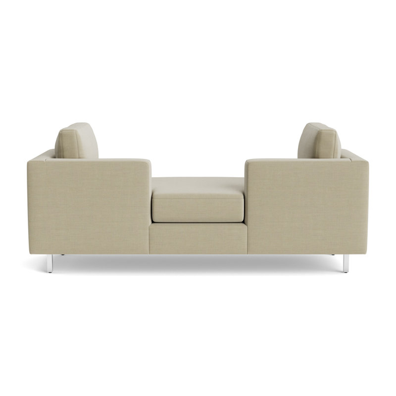 Hunter Bench, Performance Linen - Flax, Polished Stainless Steel