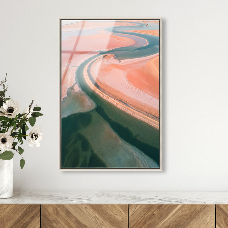 Peach Sand Print by Oliver Gal, 17"H x 25"W, Silver Floater Frame