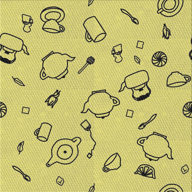 Tapis jaune Gabja, Carré 6 pi