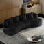 Canapé modulaire courbé deux pièces à assise profonde en chenille-945355699