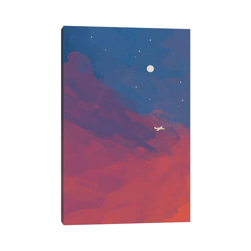 Airplane In Night Sky by Morgan Harper Nichols - Wrapped Canvas Painting, 20.32 cm H x 30.48 cm W