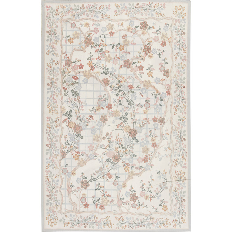 Aubusson Renaissance Wool Floral Area Rug