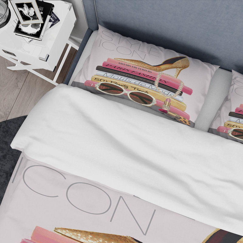 Paris Glamourous Gold Style III - Ensemble de housse de couette tendance - Microfibre de polyester