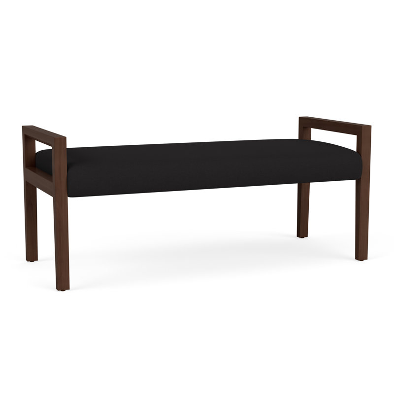Banc en bois 2 places Brooklyn, Riftwood Walnut, Open House Black