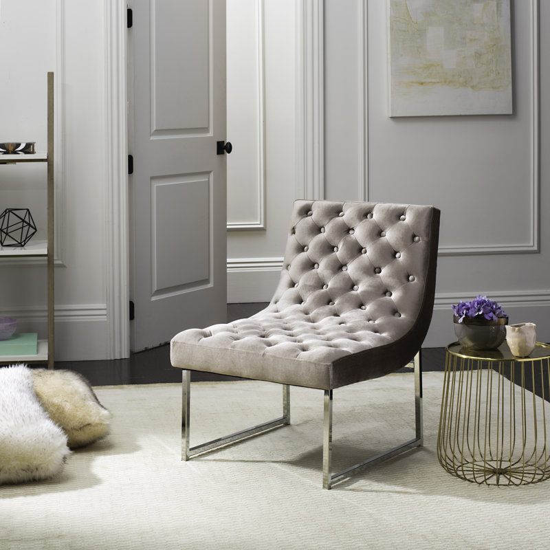 Dark Velvet Tufted Accent Chair, Hazelwood