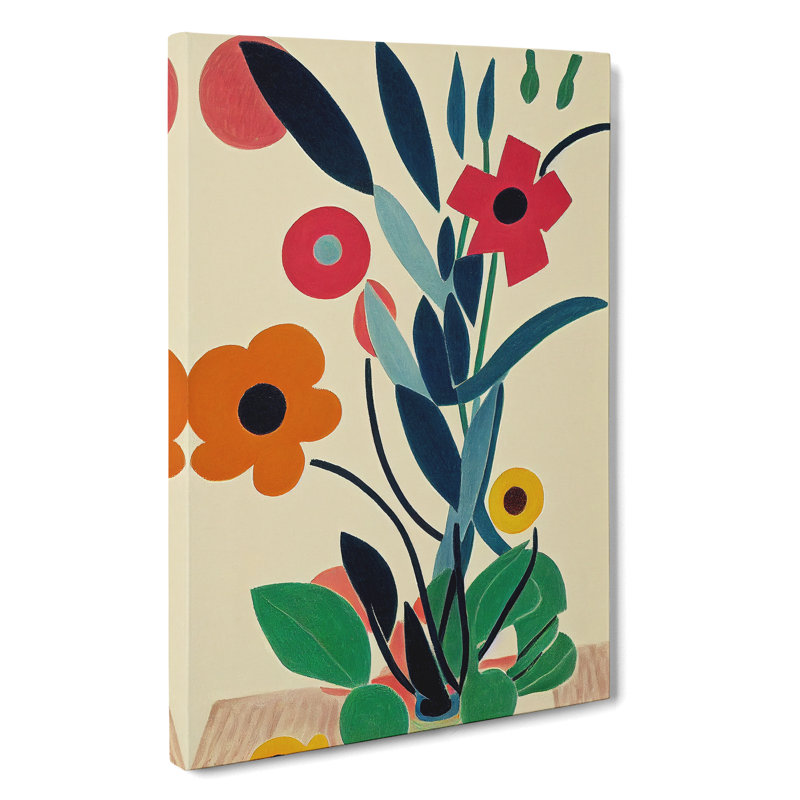 Unique Flowers Abstract No.5 - Wrapped Canvas, 76cm H x 50cm W x 3cm D