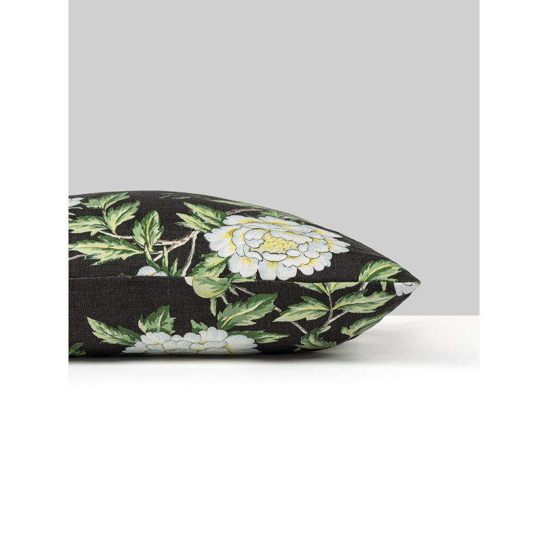 Oreiller en lin Peonia, Onyx floral