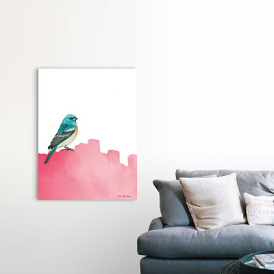 Oiseau sur Rose-reproduction d’art sur toile