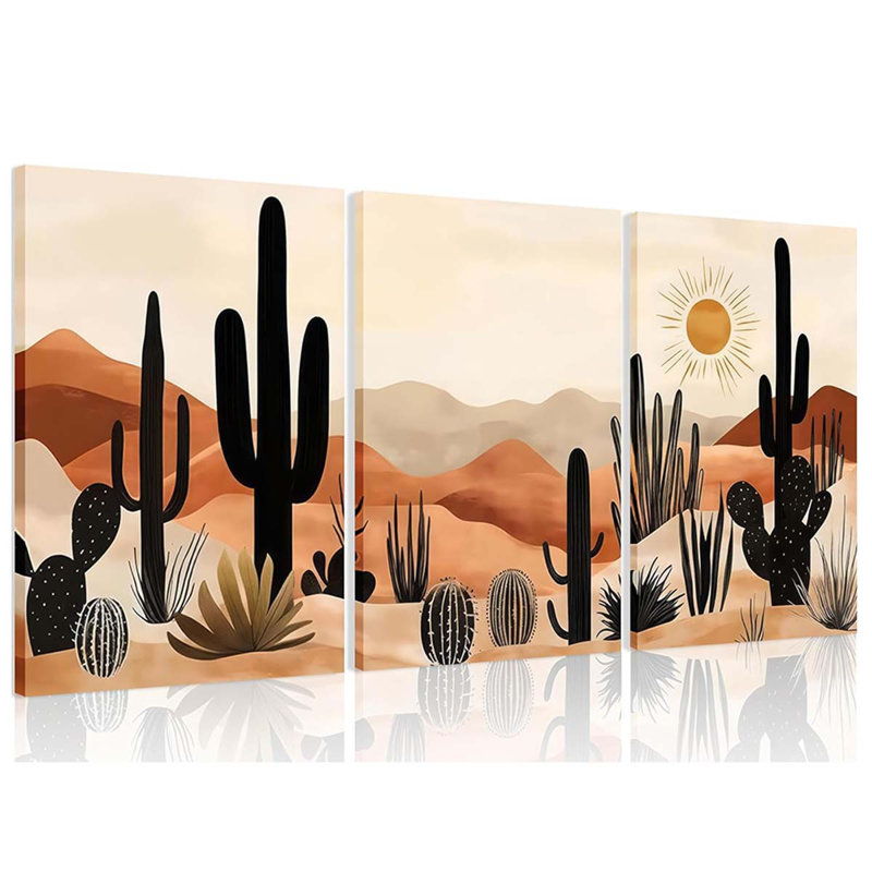3 Piece Wrapped Canvas Print, 60 cm H x 120 cm W