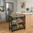 Serving Bar Cart for Home with Wine Rack & Glass Holders, Drink Trolley On Wheels-2061037896