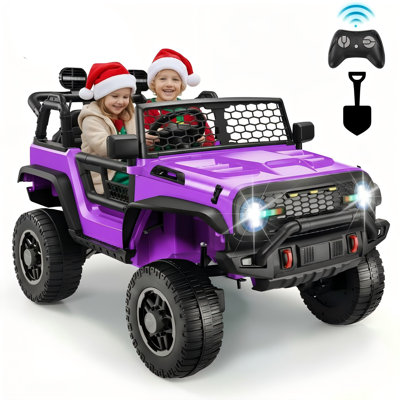 Voiture 24V 2 places, camion 2WD / 4WD télécommandable avec télécommande, moteurs 4 X 200W motorisés pour enfants, lumières colorées à DEL, Bluetooth, MP3