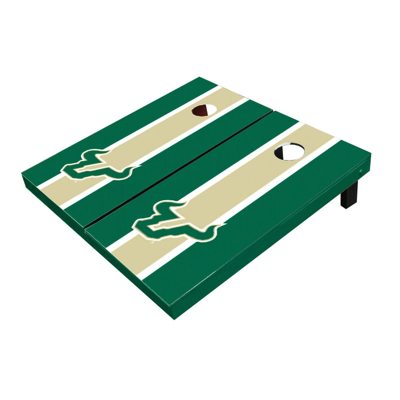 Planches de cornhole à rayures 2 'x 3' NCAA, USF Bulls, Or / vert assorti