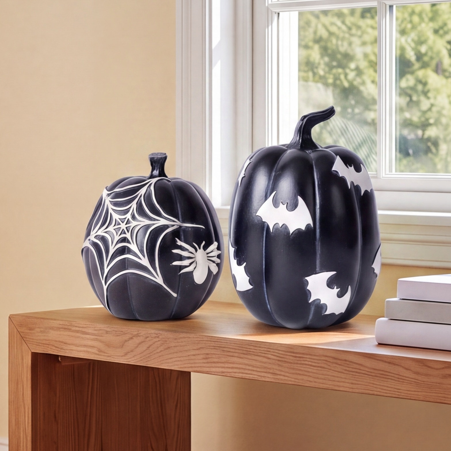 Halloween Spider and Bat Pumpkin