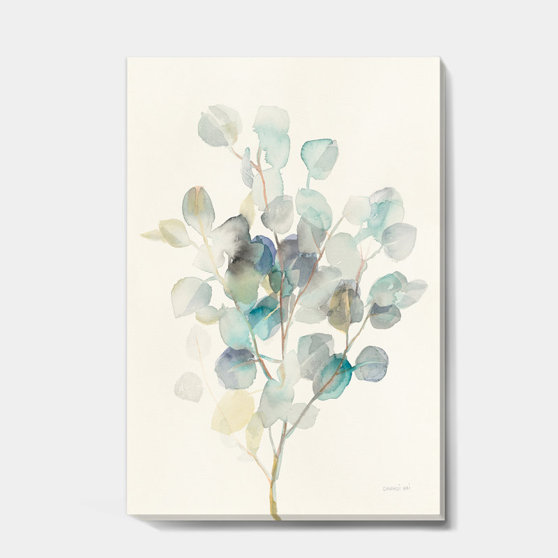 Art mural sur toile botanique eucalyptus, feuille verte, reproduction nature - feuilles d'eucalyptus I