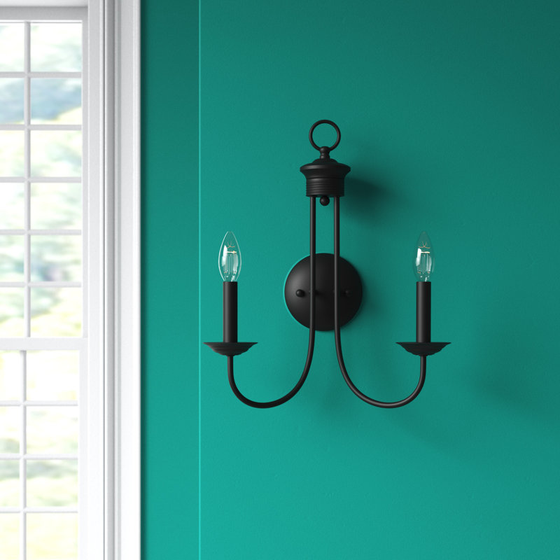 Applique murale à 2 lumières à intensité variable Caughfield Otega, Noir