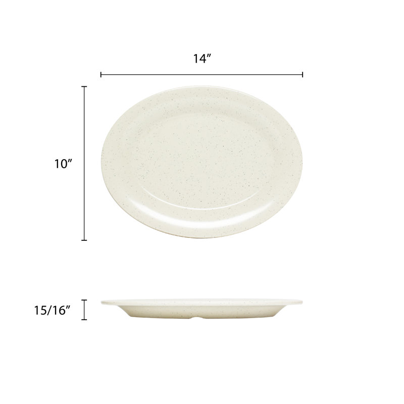 Thunder Group Inc. San Marino Melamine Platter, 0.91" H x 14" W x 10" D