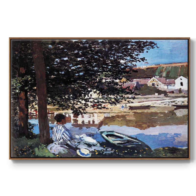 «The River Has Burst Its Banks» par Claude Monet - reproduction sur toile flottante, Noyer, H 17 po x l 25 po x P 2 po