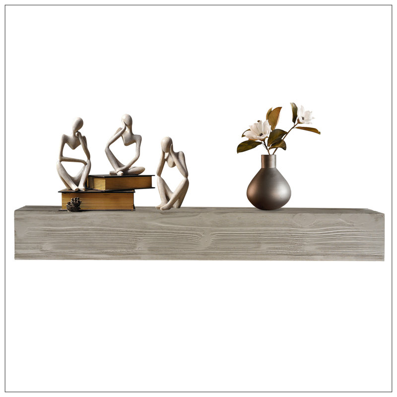 Manteau de cheminée en bois rustique, tablette murale et flottante pour la décoration intérieure, H 6 po x l 72 po x P 9 po