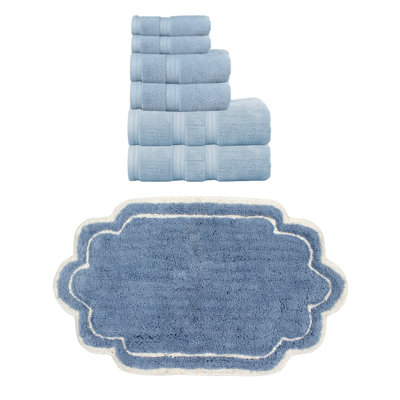 Ensemble de serviettes de bain et tapis de bain 100% coton Talbert Collection