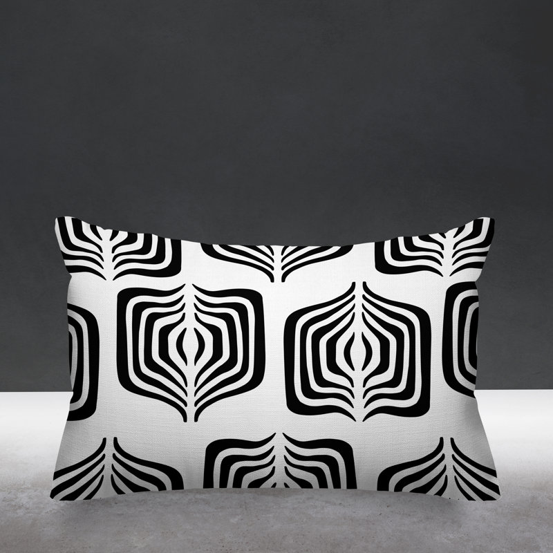 Housse et insert de coussin rectangulaire d'extérieur Dale Tribal, Noir