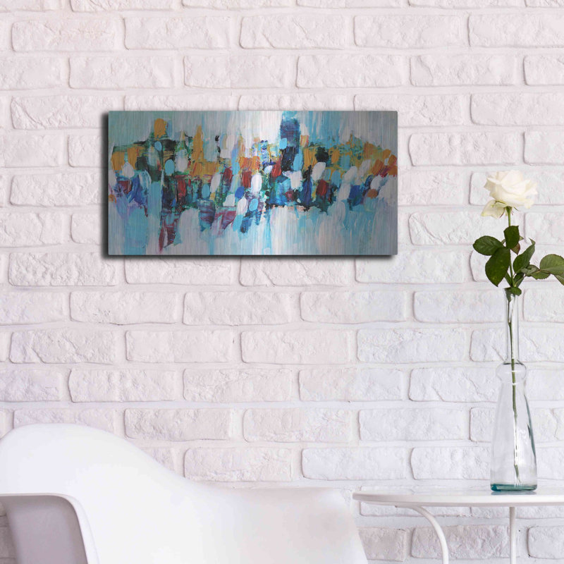 Orren Ellis «Abstract Garden 5» par Christov Art, Art mural en métal, H 12 po x l 24 po